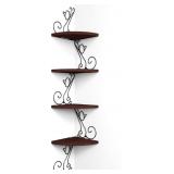 Alsonerbay 4 Tier Rustic Walnut Finish Cat-Shaped