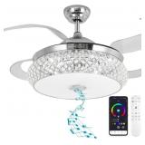 $237 BAYSQUIRREL Retractable Ceiling Fan with Ligh