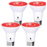 Bluex Bulbs 4 Pack BlueX LED Par20 Flood Red Light
