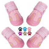 QUMY Dog Boots Waterproof Shoes for Dogs with Refl