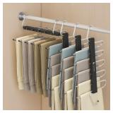 4 Pack Pants Hangers Space Saving - Closet Organiz