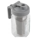 Glass Mason Jar Pitcher, Wide Mouth Leakproof Jug,