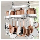 KES 34 Inch Heavy Duty Chrome Hanging Pot Rack Cei