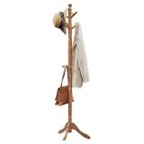 VASAGLE Solid Wood Coat Rack and Stand, Free Stand