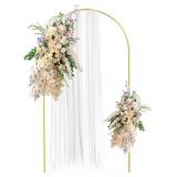 6.6FT Gold Aluminum Arch Backdrop Stand, Square Ba