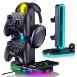 Universal RGB Gaming Headphone Stand with 2 Contro