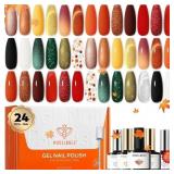modelones 24PCS Gel Nail Polish Set, Fall Winter C