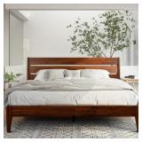 $598 Acacia Emery Bed Frame with Headboard Solid W
