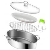 $120 Stainless Steel Fish Steamer Set,Multi-Use Ov