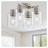 4 Light Semi Flush Mount Ceiling Lights, Modern Br