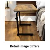 C shaped table, brown