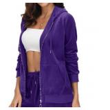 Magcomsen Women's Velour Jacket