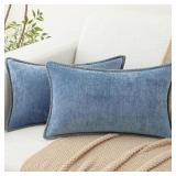 Set of 2 Chenille Soft Throw Pillow Covers