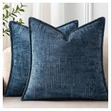decorUhome Chenille Throw Pillow Covers 18x18 Set