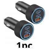 USB C Car Charger, 3-Port 67W Dual USBC & USB-A Ca