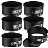 4pcs 6-inch Carbon Steel Non-Stick Cake Rings Set