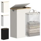 efluky 75L Slim Laundry Basket with Lid, Narrow La