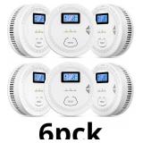 6 Packs, 2 in 1,Smoke Carbon Monoxide Detector,Car