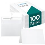100 Pack White Blank Cards and 100 Pack Envelopes