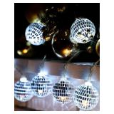 BBTO LED Disco Ball String Light Battery Powered M