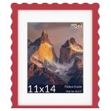 11x14 Wavy Picture Frame with Mat for 8x10, Real G