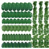 XunYee 84 Pcs Artificial Jungle Vines Tropical Lea