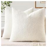 EMEMA Pack of 2, 20 x 20 Inch, Textured Boucle Thr