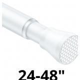 White Tension Curtain Rod for Windows 28 to 48 inc