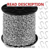 50ft Silver Jack Chain with 10 Pcs S Hooks Galvani