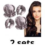 Satin Heatless Hair Curlers with Caps, No Heat Hai