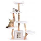 $300 Tangkula Solid Wood Cat Tree, Modern Wooden C