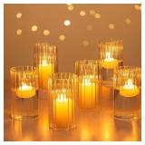 Glasseam Hurricane Glass Candle Holders: Set of 6