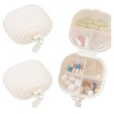 3 Pack Travel Pill Organizer, 7 Compartments Cute
