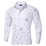 DiBanGu Mens Christmas Dress Shirts,Casual Xmas Lo