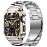 MioHHR Stainless Steel Band and Case Compatible wi