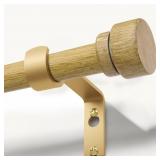 Natural Light Wood Grain Curtain Rods for Windows