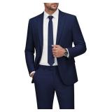 WEEN CHARM Men's Suits Slim Fit 2 Piece One Button