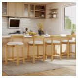 $350 COSTWAY Counter Height Stools Set of 4, Uphol