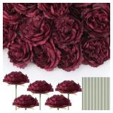 100 Pcs Flowers Long Stem Artificial Rose, 3.2 Inc