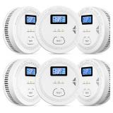 6 Packs, 2 in 1,Smoke Carbon Monoxide Detector,Car