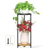 LASZOLA 2 Tier Black Plant Stand Indoor for Large