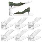 Adjustable Shoe Slots Organizer,6 PACK Transparent