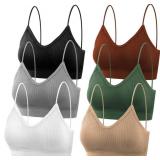 selizo Padded Bralettes for Women, 6 Pcs Sports Br