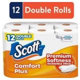 Scott ComfortPlus Toilet Paper, 12 Double Rolls