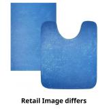 2 pcs Blue Color Bathroom Rugs, Non Slip Dry Quick