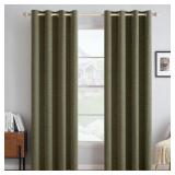 MIULEE 100% Blackout Linen Curtains for Bedroom Th