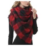 Women's Plaid Blanket Winter Scarf, Warm Cozy Tart