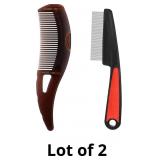 2Pcs Dandruff Comb, Stainless Steel Fine Tooth Com