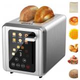 WHALL Touch Screen Toaster 2 Slice, Stainless Stee