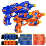 2 Pack Blaster Guns Boys Toy-with 60 Soft Foam Dar